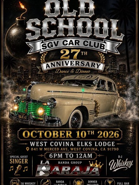 SGV Old School Car Show flyer October 2026